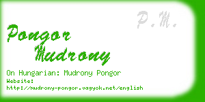 pongor mudrony business card